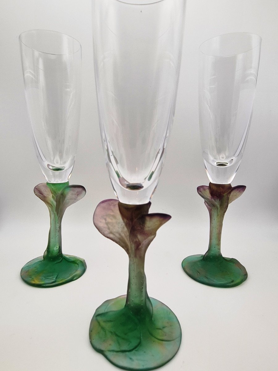 Suite Of 6 Hilton Mc Connico Champagne Flutes For Daum-photo-4