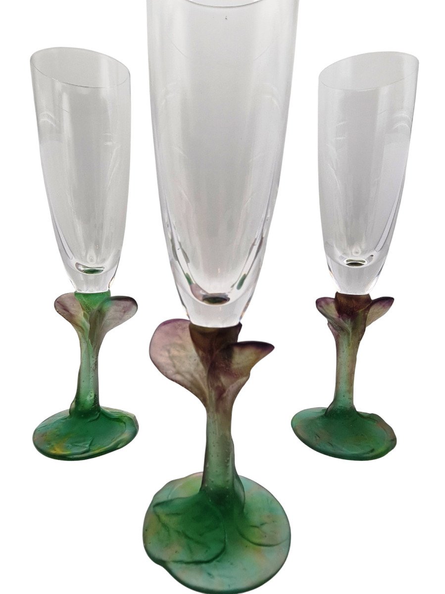 Suite Of 6 Hilton Mc Connico Champagne Flutes For Daum-photo-4