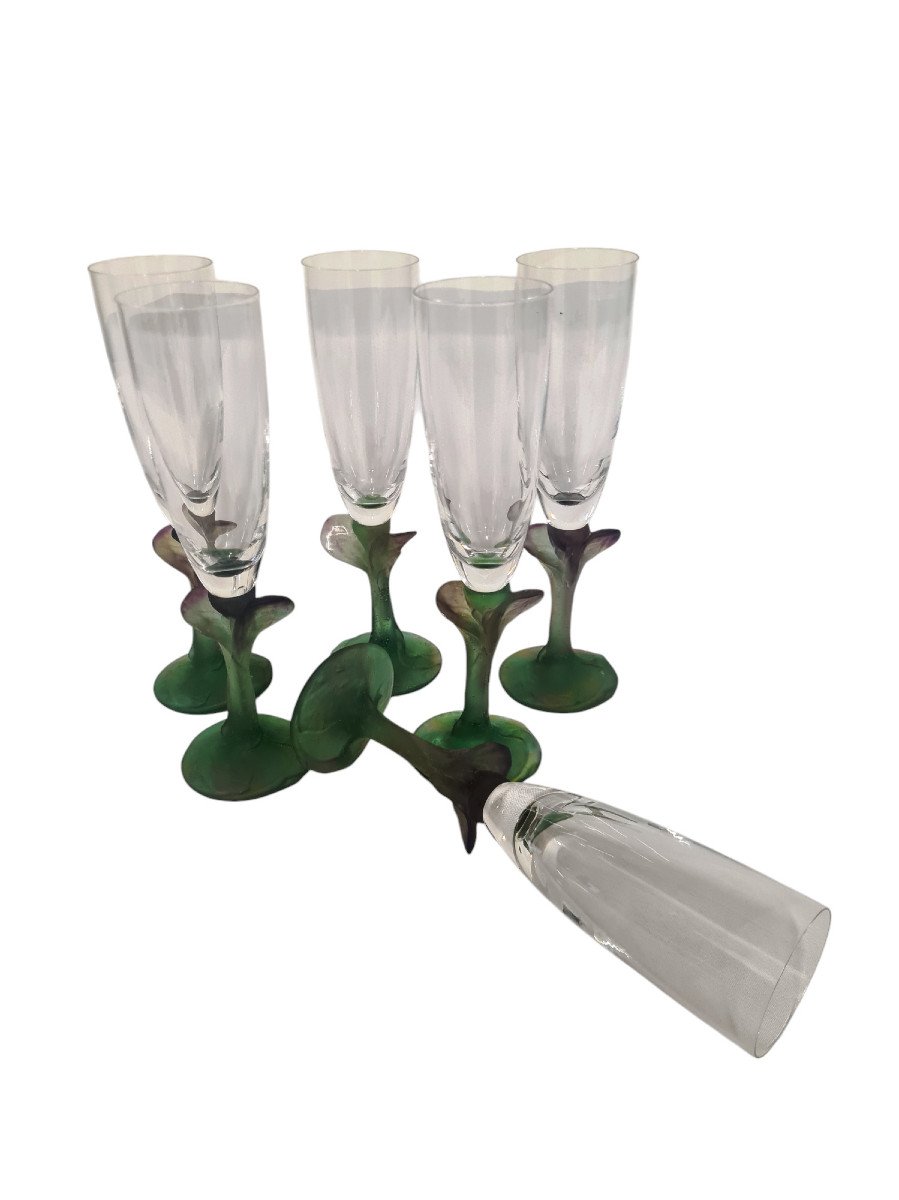 Suite Of 6 Hilton Mc Connico Champagne Flutes For Daum-photo-3