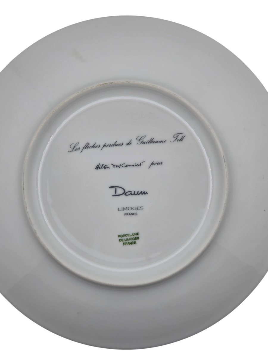 Limoges Porcelain Dessert Plate, Hilton Mc Connico For Daum, The Lost Arrows Of-photo-2