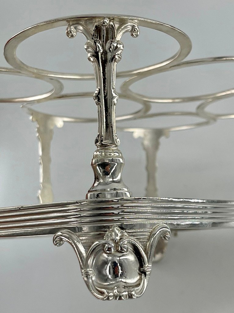 Silver-plated Metal Bottle Holder, Goldsmith Christofle, Late 19th Century.-photo-3