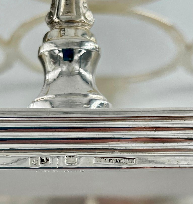 Silver-plated Metal Bottle Holder, Goldsmith Christofle, Late 19th Century.-photo-4