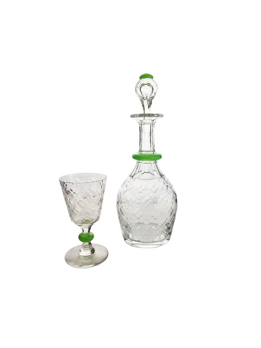 Baccarat Crystal Set Of A Wine Decanter And A Glass, Limited Edition, 25 Pieces