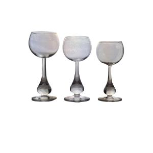  Baccarat Crystal Glassware Set, Pavot Model, Boris Tabacoff Design, 30 Pieces.