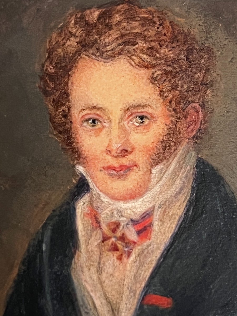 Portrait En Miniature De Gentilhomme Russe, école Russe Du XIXe Siècle-photo-4