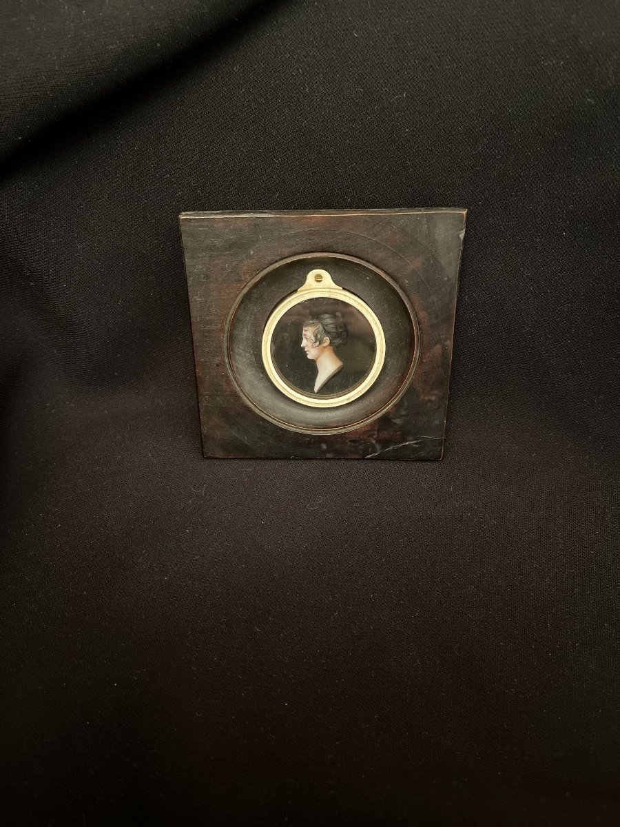 Portrait In Miniature, Profile Of Catherine Repiton By Charles Bourgeois (1759-1832)-photo-4