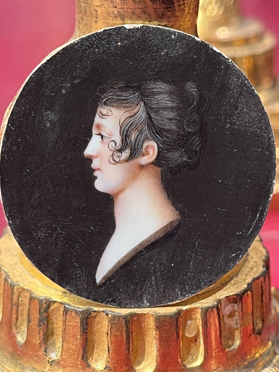 Portrait In Miniature, Profile Of Catherine Repiton By Charles Bourgeois (1759-1832)-photo-2