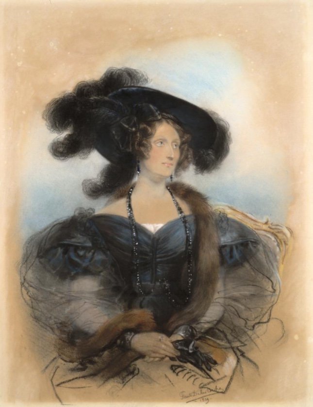 Paul Delaroche (1797-1856) Watercolor Portrait Of Madame Jane Jarvis, Romantic Period-photo-3