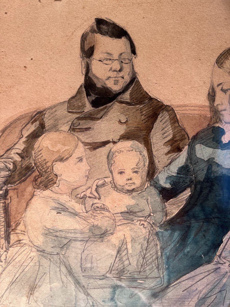 Family Portrait, Watercolor, Illustration For "war And Peace"-photo-2