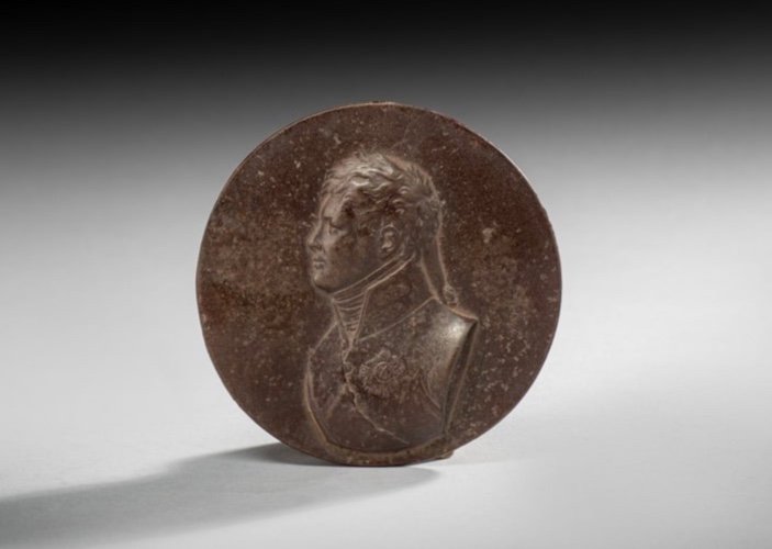 Medallion With A Profile Portrait Of Emperor Alexander I Of Russia In Bas-relief