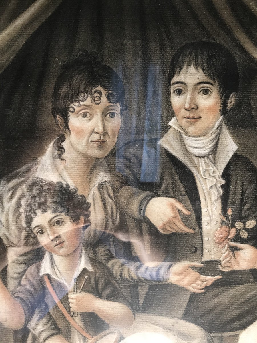 Portrait De Famille, époque Empire, Dessin-photo-4