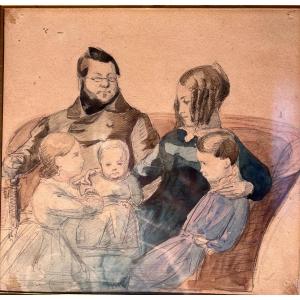 Portrait De Famille, Aquarelle, Illustration Pour "guerre Et Paix"