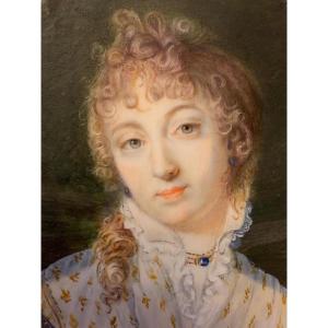 Miniature : Portrait De Marie-thérèse Charlotte De France, Duchesse d'Angoulême 