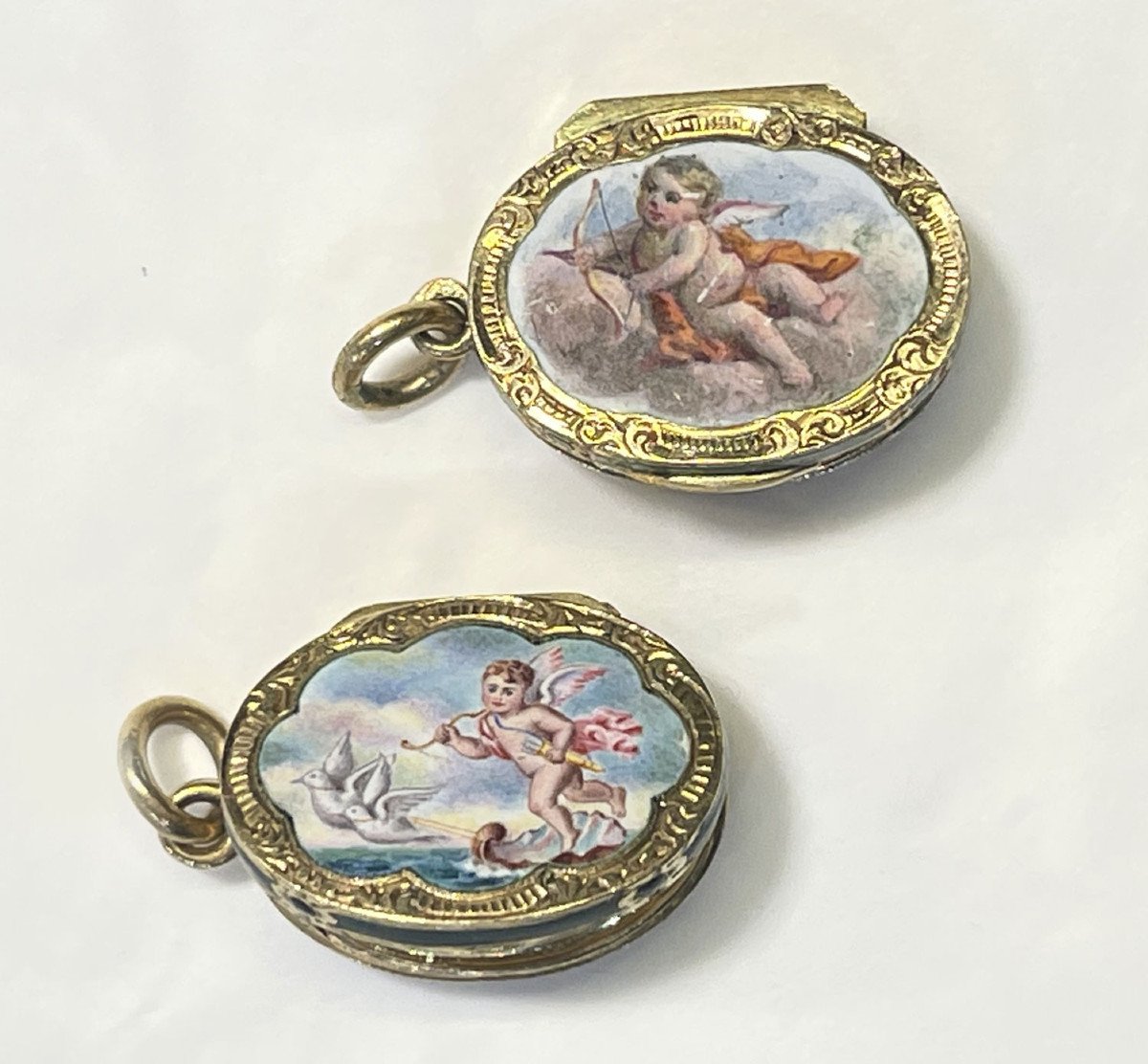 Enameled Gold Vinaigrettes, France 19th Century  -photo-1