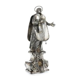 Reliquaire en argent contenant une relique de Saint Ignace de Loyola, Italie XVIIIème