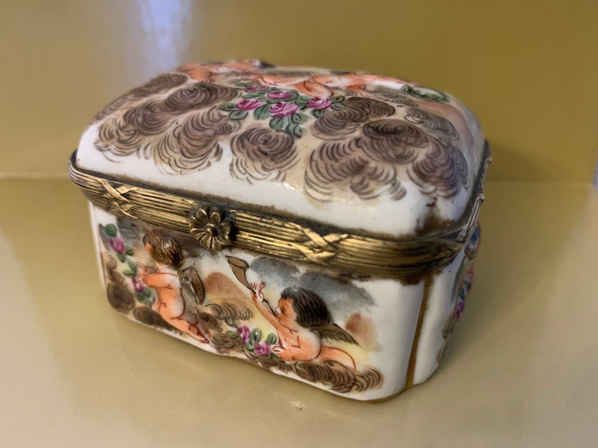  Small Capo Di Monte Porcelain Box Or Pill Box-photo-2