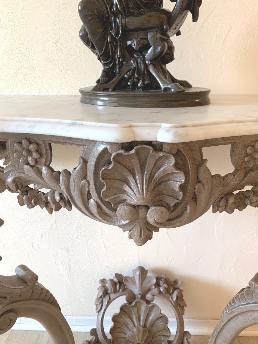 Louis XV Console Painted Wood 19th-photo-4