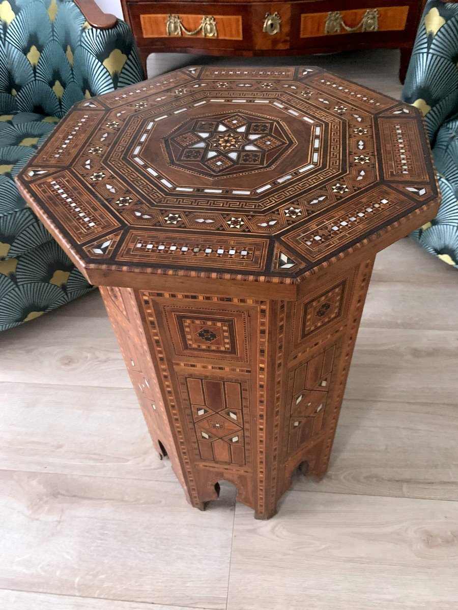 Syrian Gueridon Table Inlaid With Mother-of-pearl.-photo-3