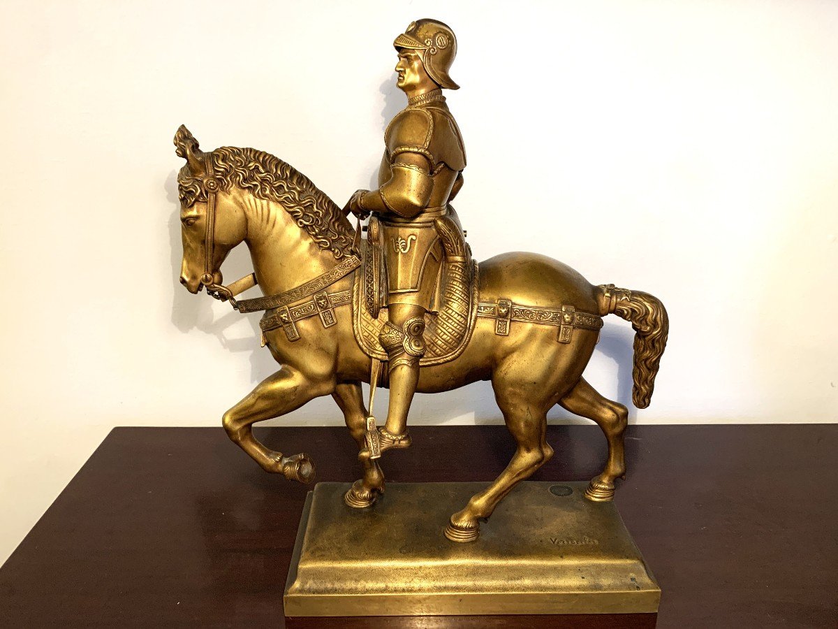 Bronze Equestrian Statue Of Le Colleone After Verrocchio