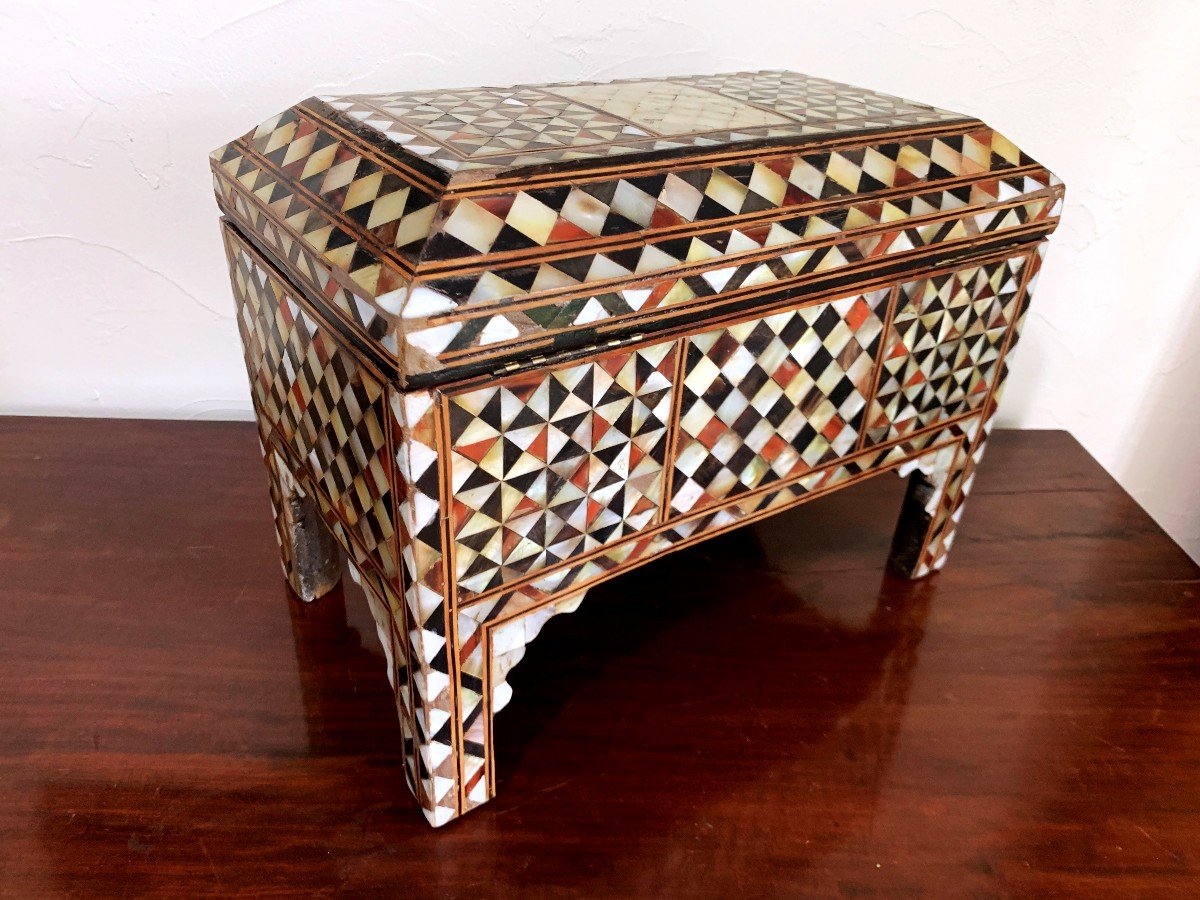 Ottoman Empire Wedding Box Inlaid With Mother Of Pearl And Tortoiseshell -photo-1