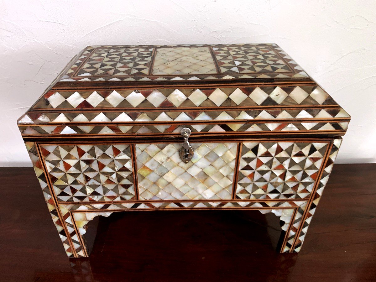 Ottoman Empire Wedding Box Inlaid With Mother Of Pearl And Tortoiseshell -photo-5