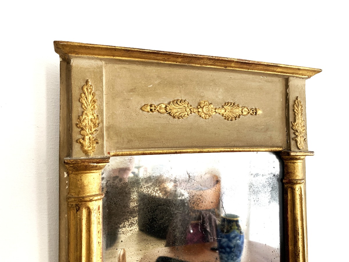 Empire Period Mirror With Painted And Gilded Wood Columns-photo-4