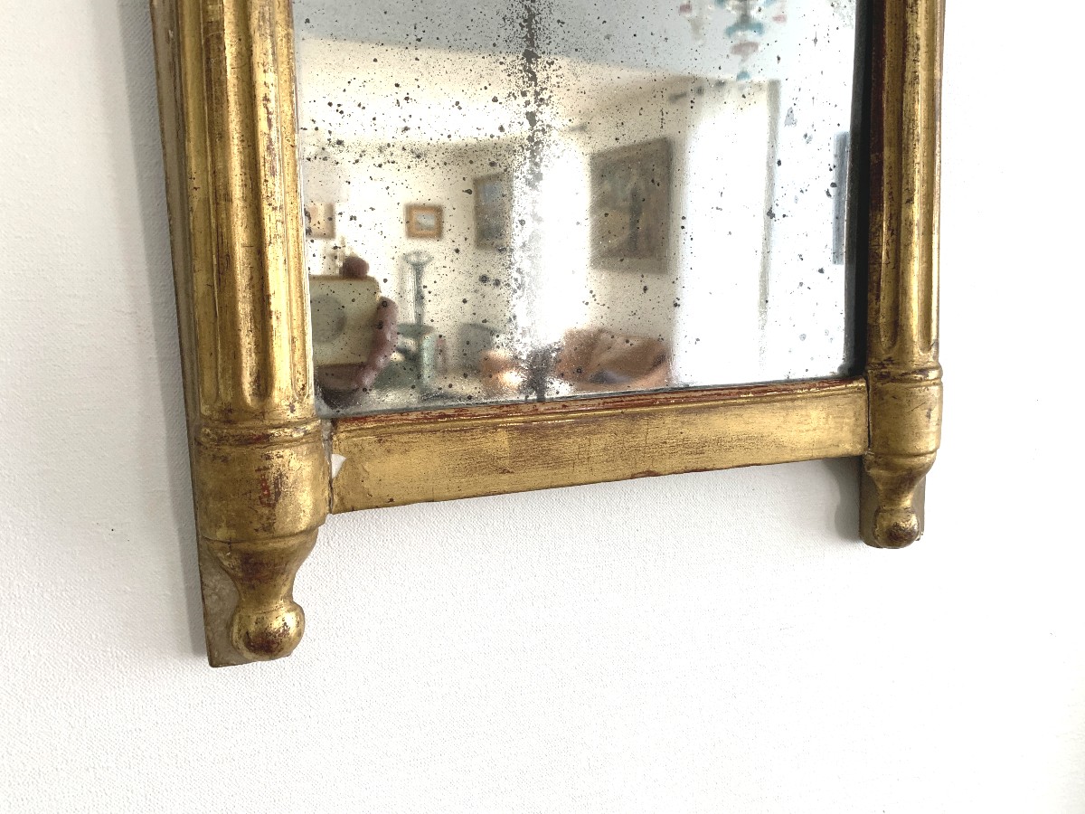 Empire Period Mirror With Painted And Gilded Wood Columns-photo-1