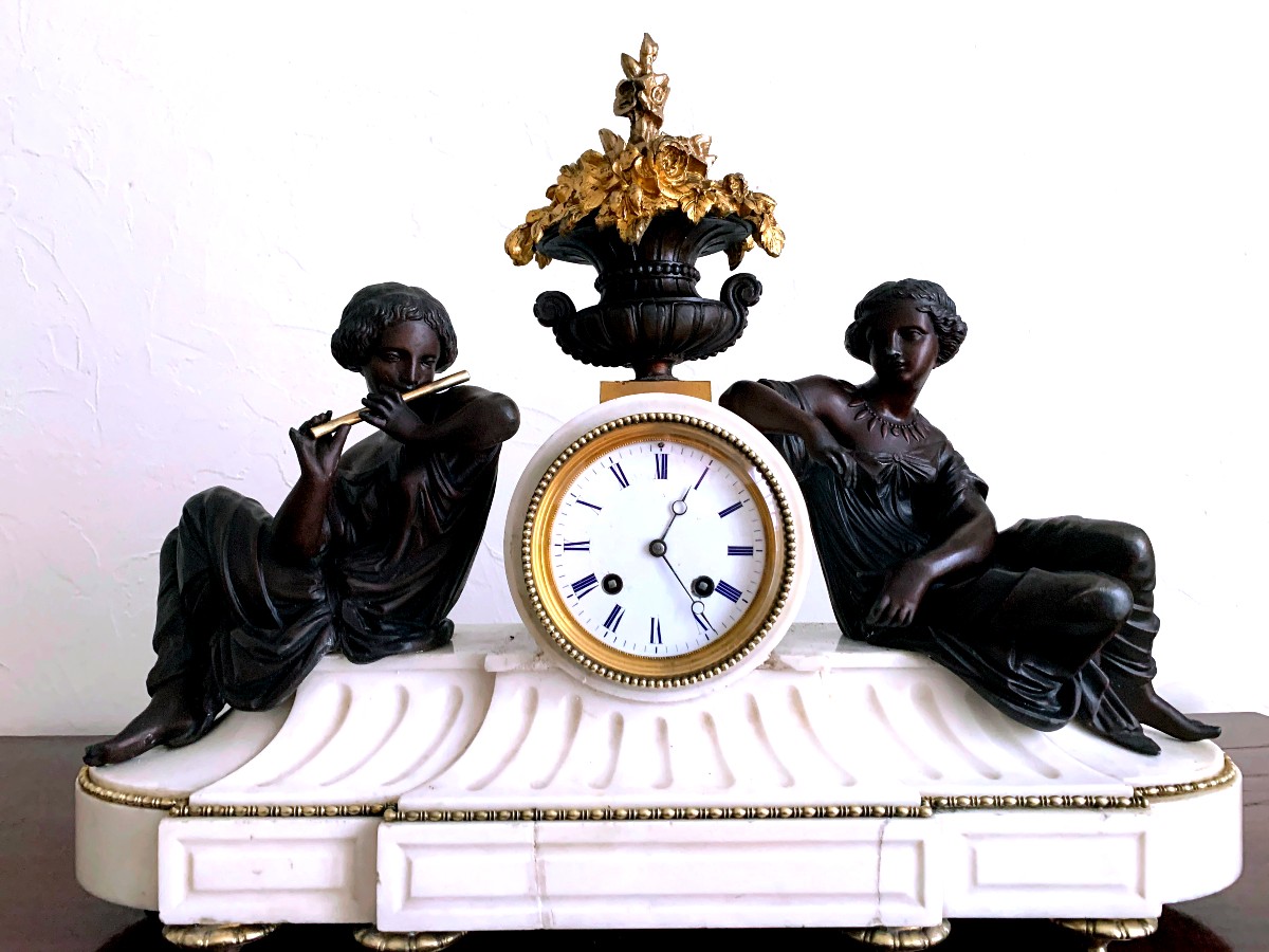 Bronze And Regulated Musical Cupids Clock-photo-2