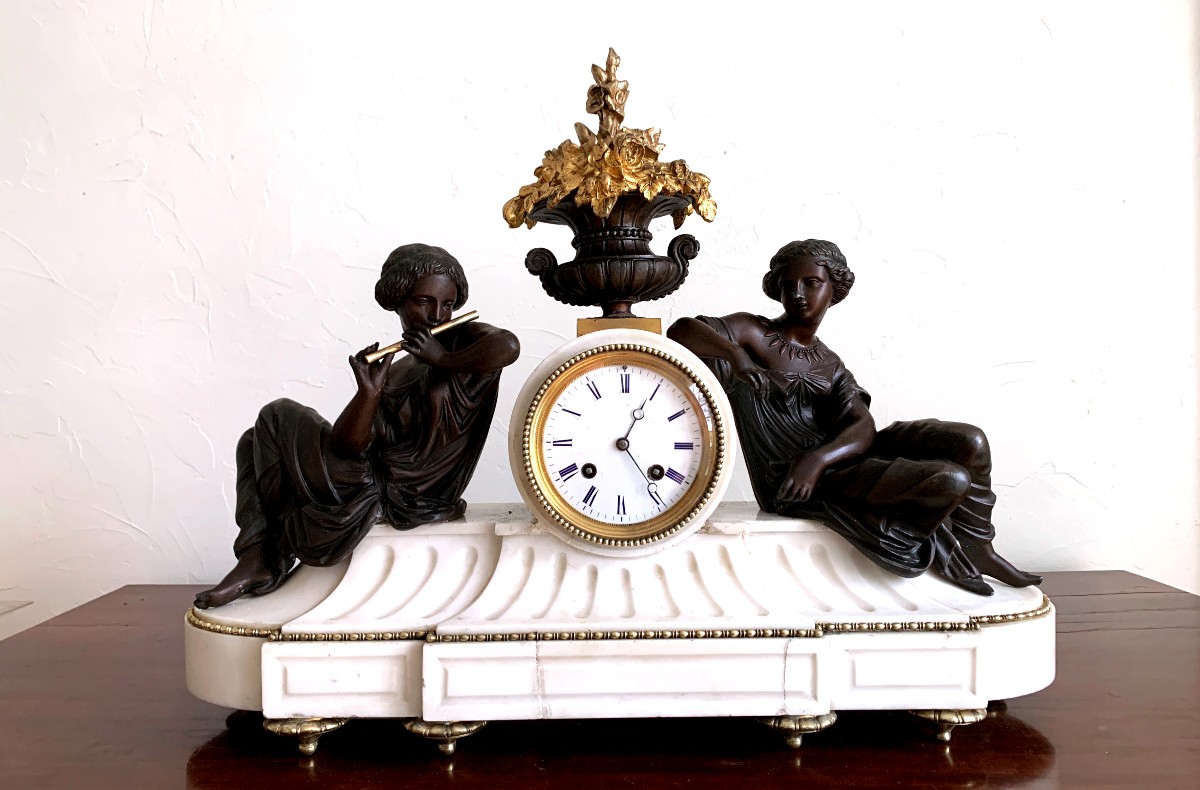 Bronze And Regulated Musical Cupids Clock-photo-3