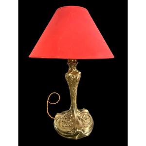 Art Nouveau Gilt Bronze Lamp