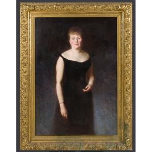 André Crochepierrre Large Portrait Of A Woman 1892