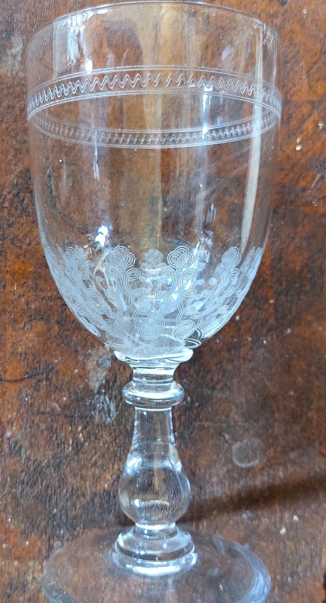 10 Large Engraved Water Glasses-photo-3