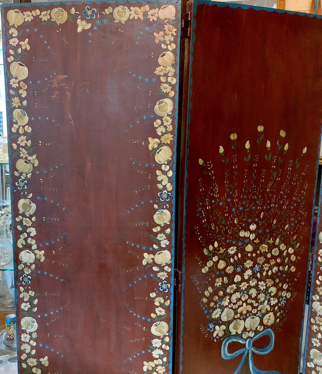 20th Century Painted Wood Screen-photo-3