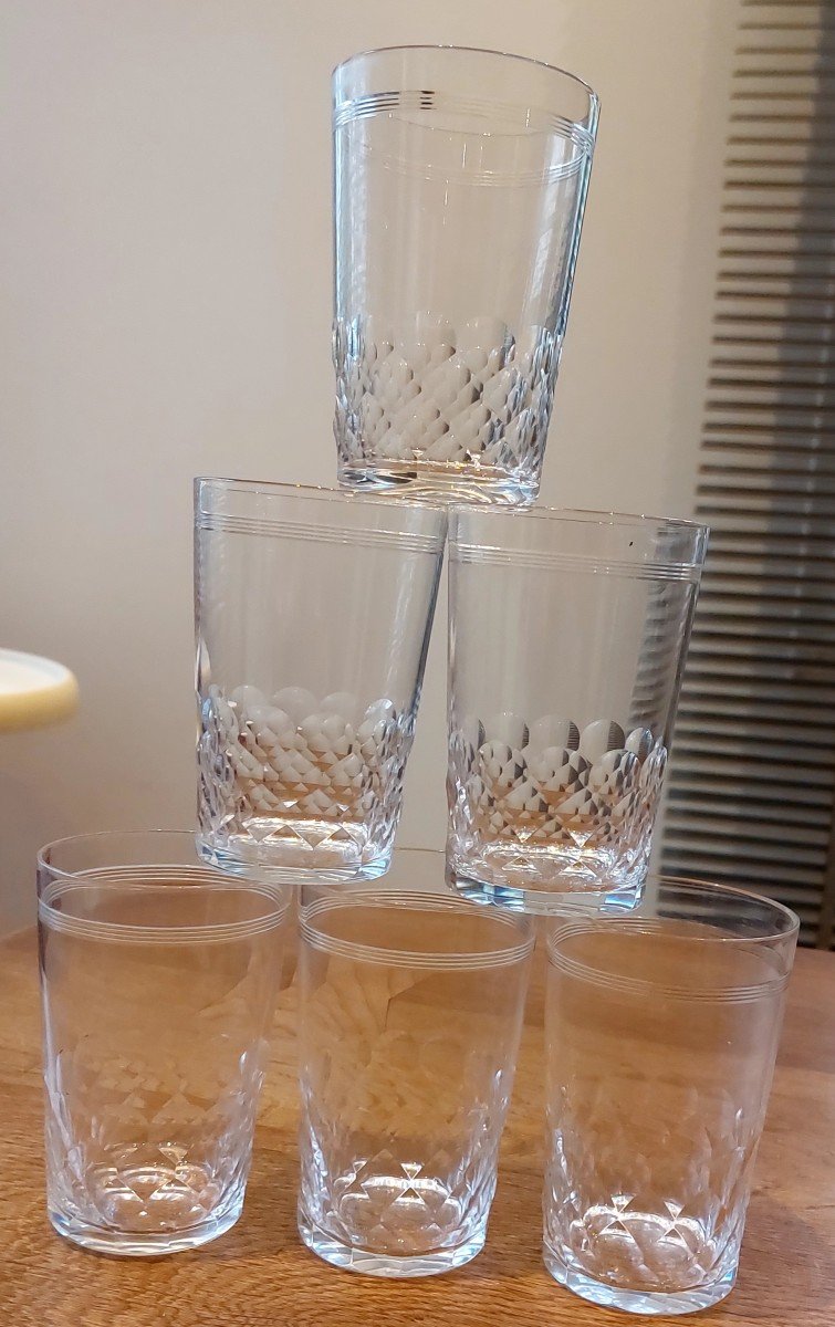 6 Baccarat Water Cups Chauny Model