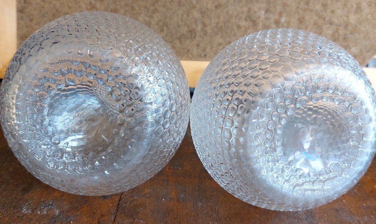 Pair Of 19th Century “honeycomb” Carafes-photo-3