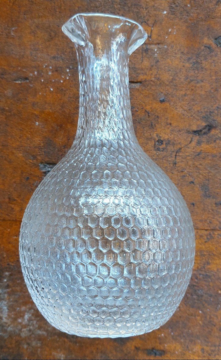 Pair Of 19th Century “honeycomb” Carafes-photo-4