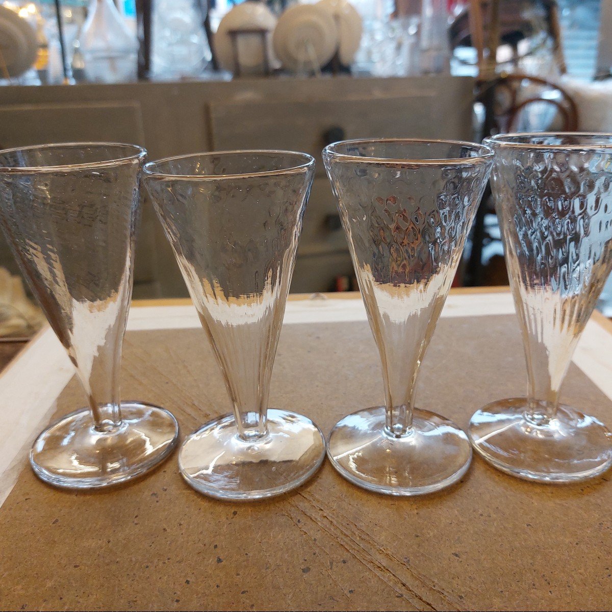 4 Verres De Champagne " Inpossible " XVIIIème-photo-1