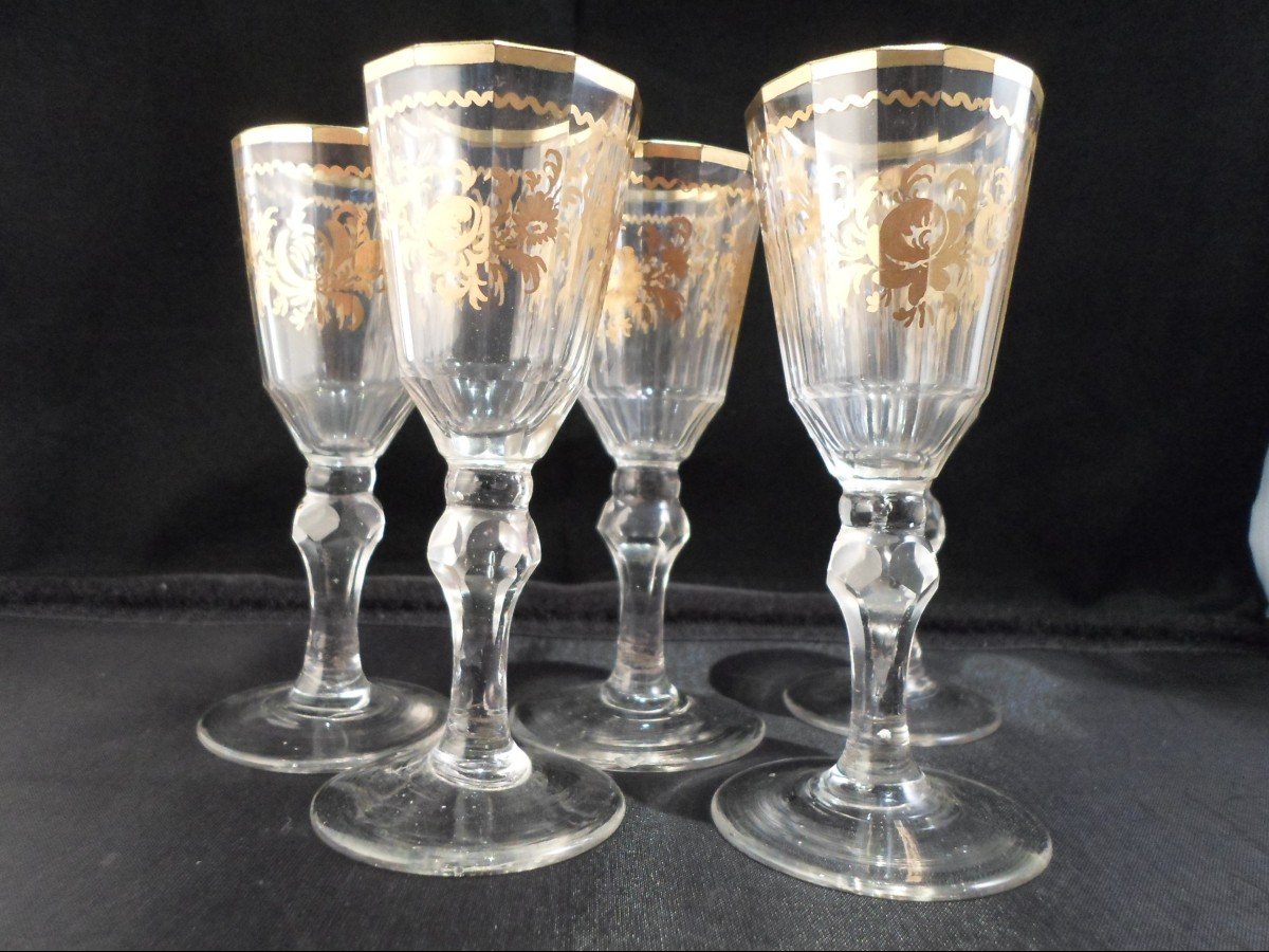 5 18th Century Golden Glasses