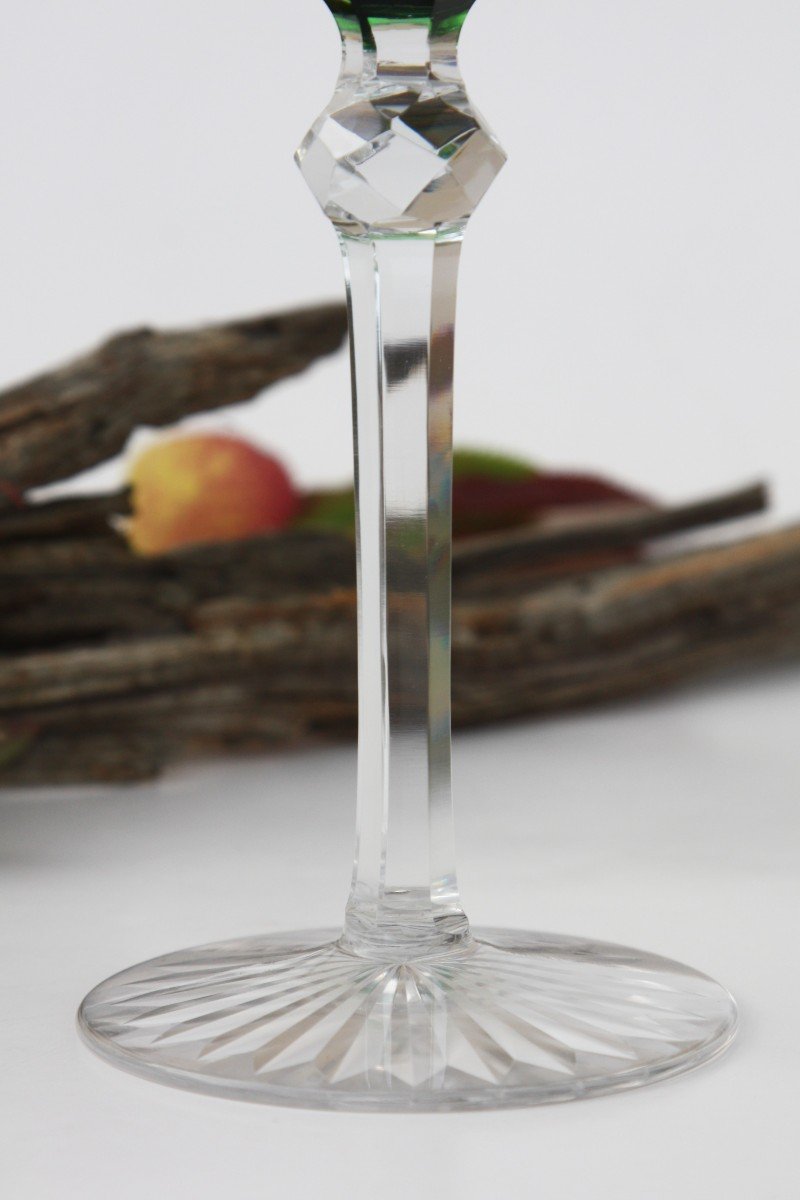 Verre à Vin Du Rhin En Cristal De Baccarat Modèle Nancy Dombasle Vert-photo-1