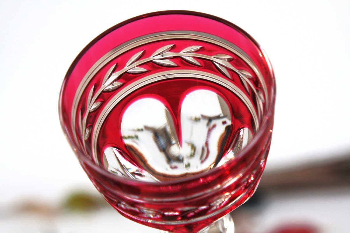 Verre à Vin Du Rhin En Cristal De Baccarat, Modèle Jonzac, Rose-photo-3