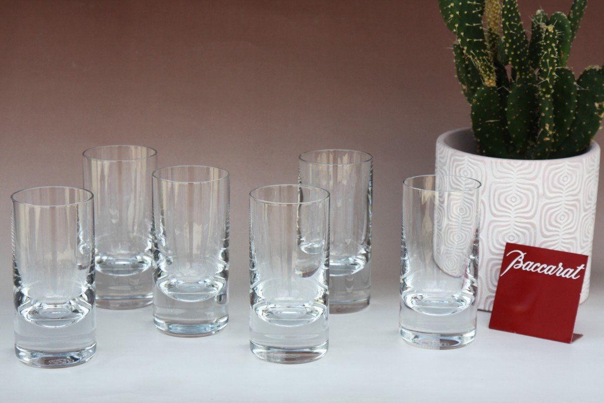 Set Of 6 Water Or Wine Glasses In Baccarat Crystal, Tir Bar Model