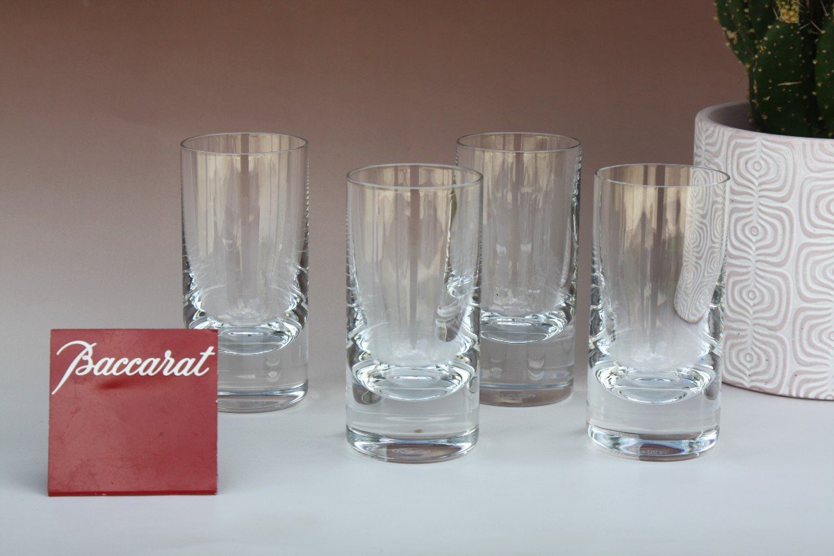 Set Of 4 Water Or Wine Glasses In Baccarat Crystal, Tir Bar Model