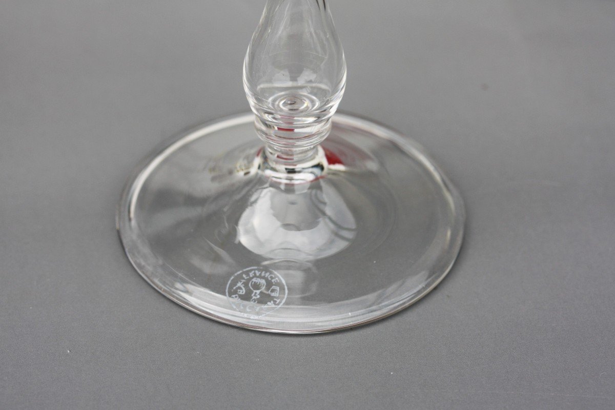 Set Of 6 Wine Glasses In Baccarat Crystal, Chalice Model-photo-4