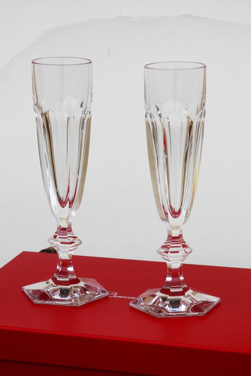 Box Of 2 Large Baccarat Harcourt Flutes-photo-7