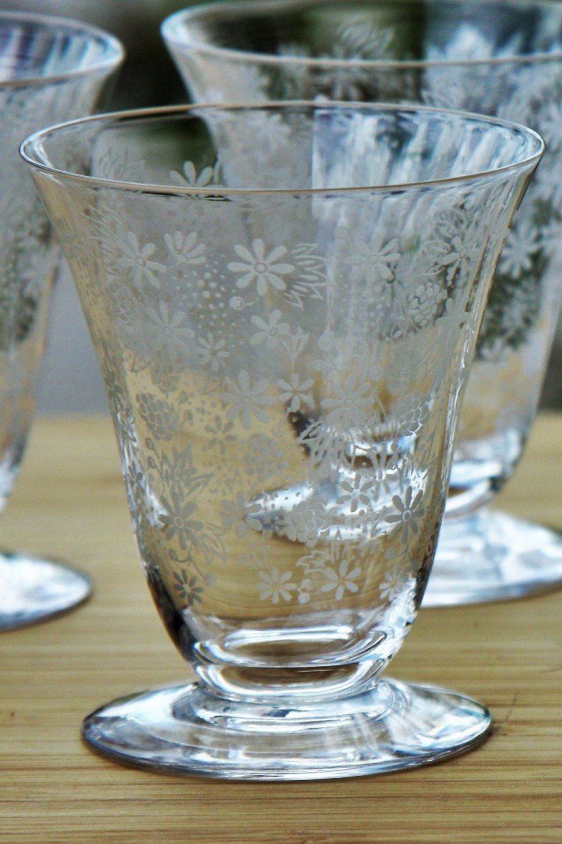 Set Of 3 Aperitif Glasses In Baccarat Crystal, Elisabeth Model-photo-2