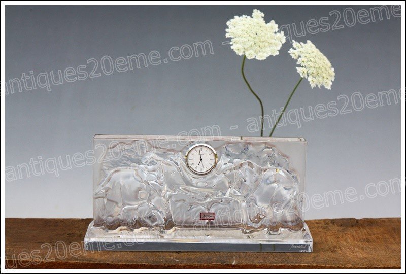 Baccarat Crystal Clock, Africa Model-photo-2