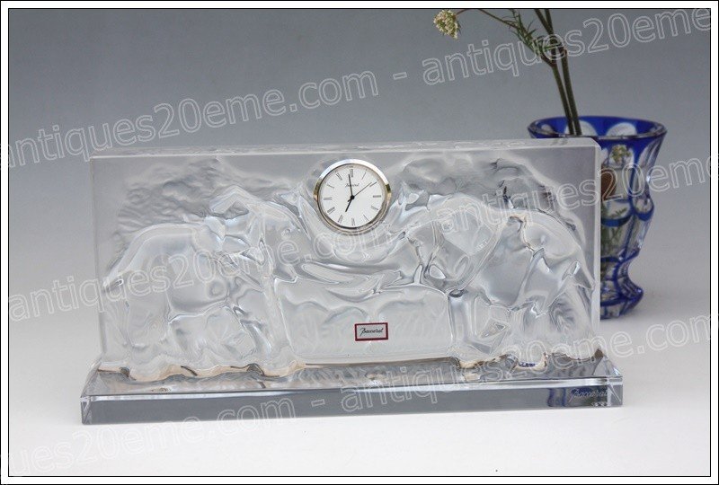 Baccarat Crystal Clock, Africa Model