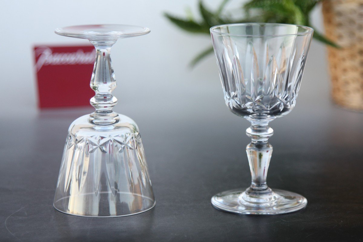 Set Of 4 Baccarat Crystal Wine Glasses, Ile De France Model-photo-4