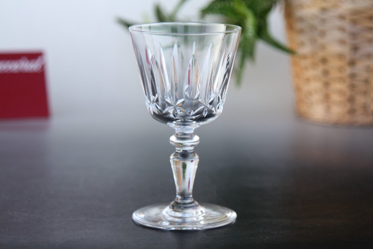 Set Of 4 Baccarat Crystal Wine Glasses, Ile De France Model-photo-5