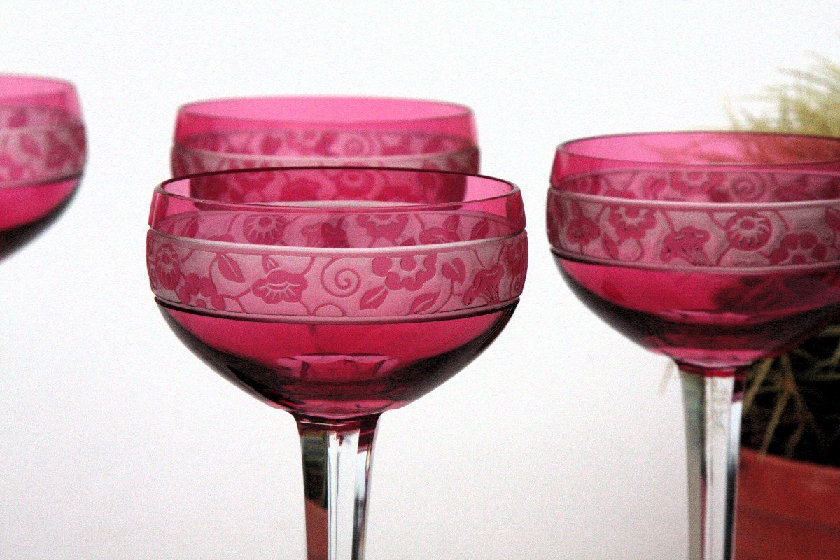 Set Of 6 Roemer Glasses From Cristallerie De Nancy-photo-1